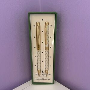 Nwt Kate spade gold dot pen and pencil set